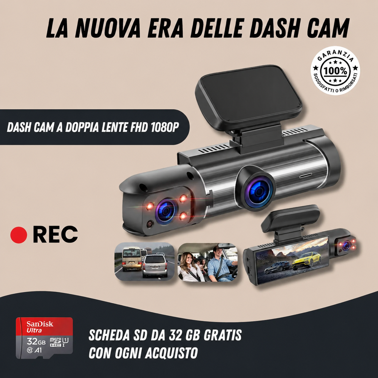 RoadLens Pro - Dashcam 4K con WiFi Integrato