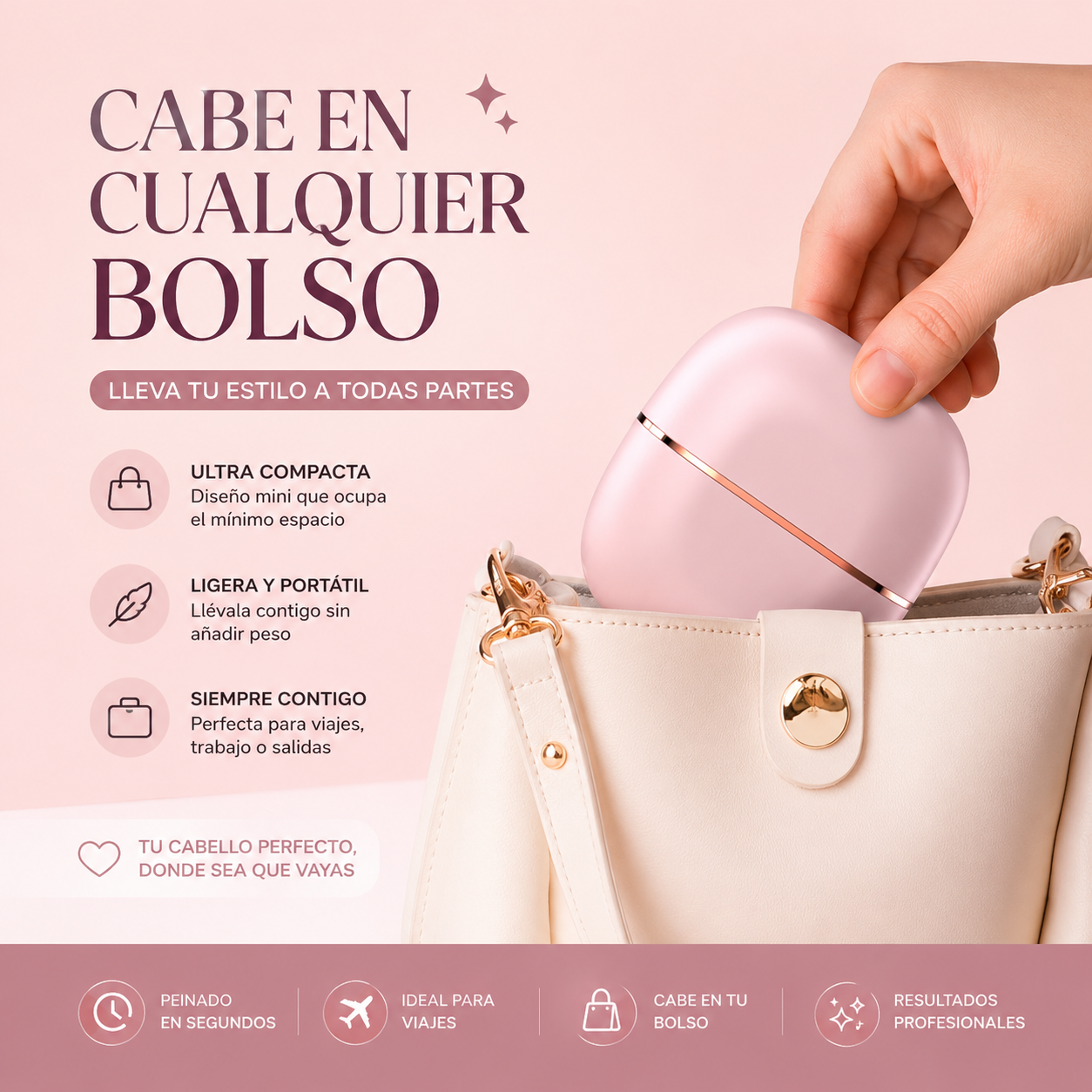 PrimeGlide™ Mini Cepillo Alisador
